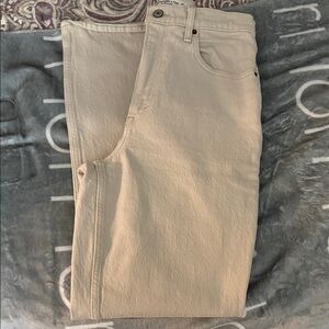 Abercrombie & Fitch Cream Straight Leg Jeans